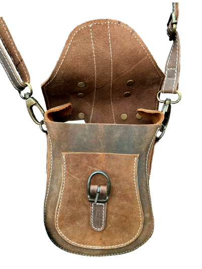 Trollfelsen Mittelalter Gewandung Beutel Tasche Leder Aleidis Braun _3_